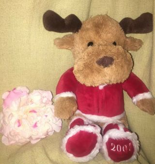 Snuggie Toy 2007 Record Play Holiday Pets Moose Reindeer Christmas Plush 15 "