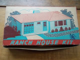 Vintage Plasticville Ranch House Kit Rh - 1 - O Scale - Unassembled - Complete