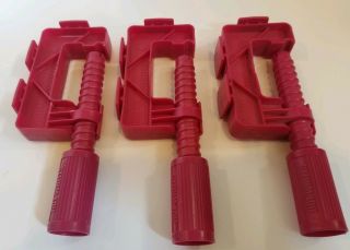 Three Hot Wheels Purple C Clamps Red Line Vintage Track Racing Accessory Mattel