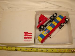 Diecast Semi 1:64 Scale Tractor Trailer Truck Winross Ats Flatbed With Cargo