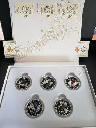 2015 $10 Fine Silver 5 - Coin Set - Colourful Songbirds Of Canada