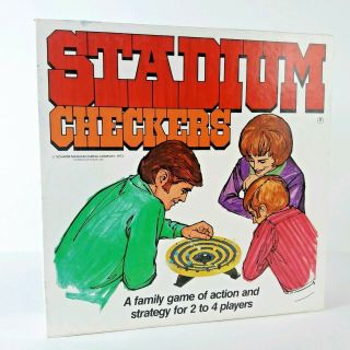 Stadium Checkers Board Game With Marbles 300 Complete Hard To Find 1973 Schaper