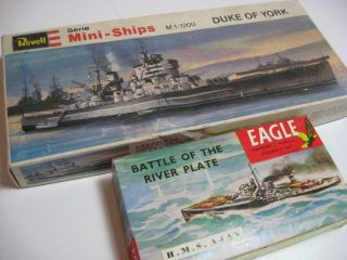Hms Duke Of York No Instructions Hms Ajax Eagle Revell 1/1200 Ship Model Kits