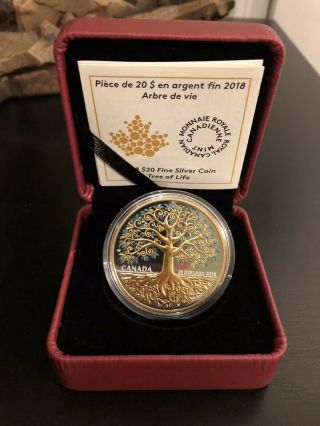 2018 Tree Of Life,  1oz Pure Silver Gold - Plated Proof Coin