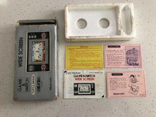 Nintendo Game & Watch Wide Screen Turtle Bridge Box,  Case & Instruction Booklet