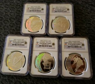 2009 Canada Hologram 5 Coins,  Silver $25 Ngc Pr - 69 Olmpic Set,  Royal