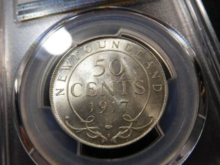 M12 Canada Newfoundland 1917 - C 50 Cents PCGS MS - 63 Trends $470 CAD 2