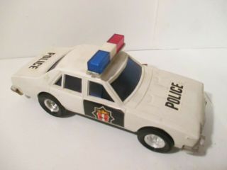 Vintage 70s - 80s Toy Police Car Friction White Arco
