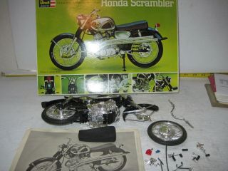 Vintage Revell Honda Scrambler Cl175 Trail Motorcycle 1/8 Scale Model Built Box