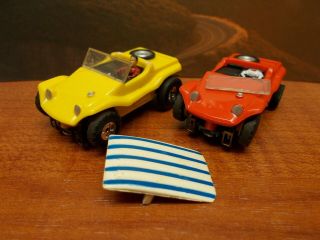 Aurora Model Motoring,  2 - - Dune Buggy Hard Tops " All,  In Red/yellow