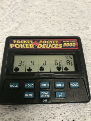 Radica Pocket Poker Electronic Handheld Royal Flush 5000 Game Model 1314