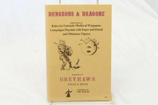 Dungeons & Dragons Greyhawk Supplement 1 12th Printing D&d Tsr Rules 1976