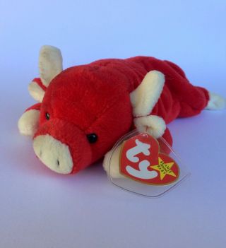 Snort The Bull Retired Ty Beanie Baby Rare Pe Pellets And Errors