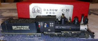 Westside Model Co.  Brass Hon3 D&rgw 278 C - 16 2 - 8 - 0 Steam Locomotive (f3)