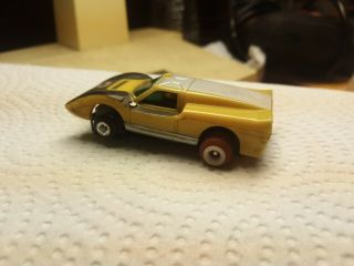 Aurora Ford J Car Xlerators Yellow Bodied Slot Car On Tjet Chassis,  Part 2743
