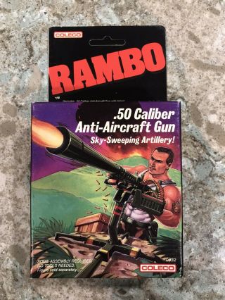 Rambo Vintage 1985.  50 Caliber Anti - Aircraft Gun On Card Mip