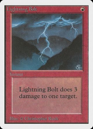 Lightning Bolt Unlimited Heavily Pld Red Common Magic Gathering Card Abugames
