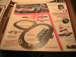 Vintage Aurora Afx Race Set - Jackie Stewart Day & Night Enduro - 2 Cars Complete