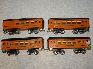 Ives Standard Gauge 4 Car Orange/black 185 Passenger Set
