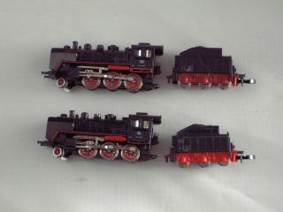 2 X Marklin Z 8803 Steam Locomotives Made In Germany C - 7 No Boxes.
