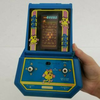 Vintage Ms Pac Man Mini Table Top Video Arcade Game By Coleco Midway 1982