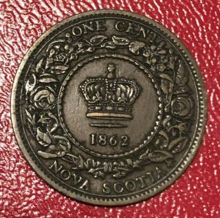 1862 Canada Nova Scotia One Cent World Coin