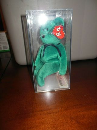 Authenticated Ty Beanie Baby 2nd Gen / 1st Gen Face Teal Teddy