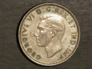 CANADA 1945 1 Dollar Silver Crown XF - AU 2