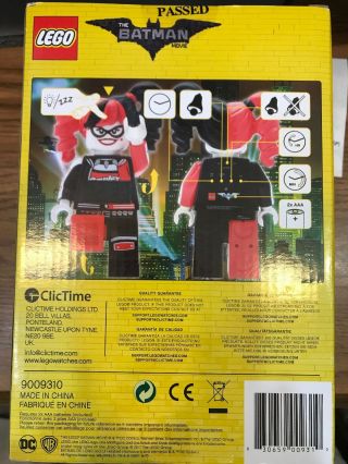 Lego Batman Movie Harley Quinn Kids LCD Display Alarm Clock NIB 2