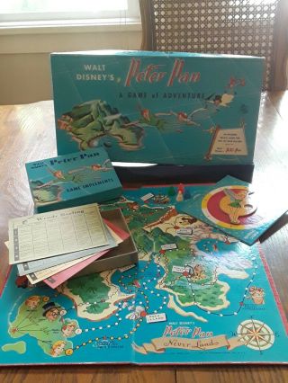 Vintage Peter Pan 1953 Walt Disney Board Game Of Adventure