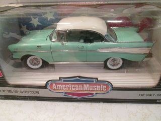 Ertl 1/18 1957 Chevy Bel Air Coupe Surf Green Car 7331 American Muscle 57