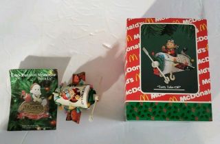 Enesco Mcdonalds Airplane Christmas Tree Ornament Tasty Take - Off 1994 Vtg 599174