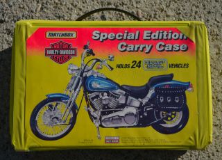 1994 Matchbox Harley Davidson 4 Bike Gift Set With 24 Vehicle Carry Case,