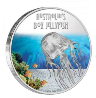 2011 Tuvalu S$1 Deadly And Dangerous Australian Box Jellyfish & Ogp