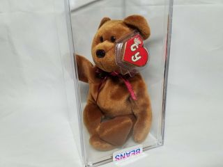 Authenticated Ty Beanie Baby Rare Brown Face Nf Teddy 2nd/1st Gen Mwmt - Mq