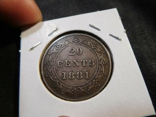 A61 Canada Newfoundland 1881 20 Cents XF Trends $480 CAD 2
