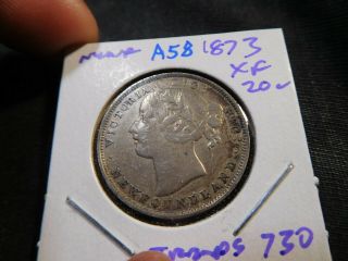 A58 Canada Newfoundland 1873 20 Cents Xf Trends $730 Cad