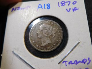 A18 Canada Newfoundland 1870 5 Cents Obverse " 1 " Vf Trends $490 Cad