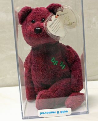 Ty Authenticated Billionaire Bear 2 (signed 256 / 475) Mwmt - Mq Beanie Baby
