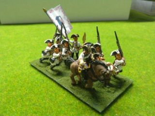 25/28mm Painted Metal Seven Years War Saxony Musketeers W/mtd.  Leader 4