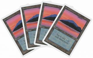 Island (c Dark Purple) [4x X4] Unlimited Nm - M Basic Land Magic Cards Abugames
