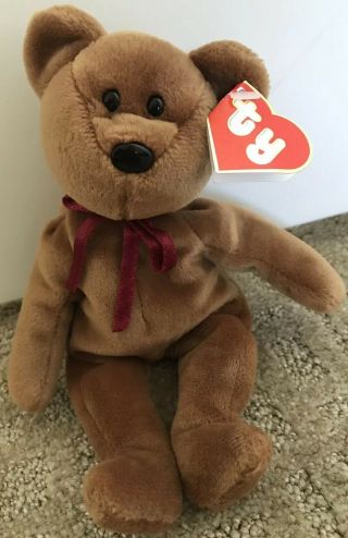 2nd / 1st Gen Brown Teddy Ty Beanie Baby Babies Style 4050