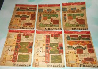1950 Cheerios Cereal Box Backs With Lone Ranger Frontier Town Cut Outs