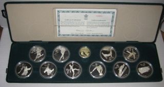 1988 Canada Gold Coin Olympic Set 1988 Calgary Games 10 Silver Coins/1 Gold