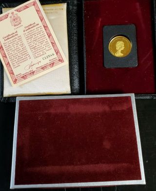 Royal Canadian 1977 $100 Gold Proof Coin Silver Jubilee W/ Case &