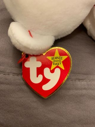 Valentino Ty beanie baby with rare mismatched tags.  Ty tag 1994,  tush tag 1993. 2