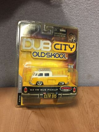Jada Dub City Old Skool 1963 63 Vw Bus Pickup Volkswagen 1/64 Die Cast Cltr 015