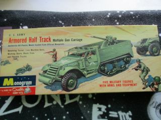Military Model Kit Monogram Armored Half Truck Vintage 1957 Us Army War Vehicle