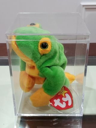(extremely Rare) Retired 1997 Smoochy Ty Beanie Baby W/ Single Thread Mouth