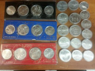 1976 Canada Olympic Uncirculated Set - 28 Sterling Silver $5 & $10 Coins